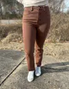 Risen Can't Love Them Enough Straight Pants In Espresso In Brown