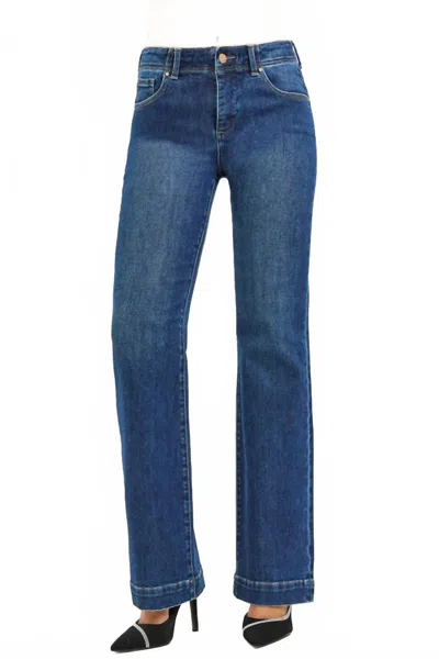Risen Casey Curvy Tummy Control High Rise Bootcut Jeans In Denim Blue