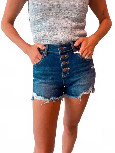Risen Cassidy Shorts In Dark Wash In Blue
