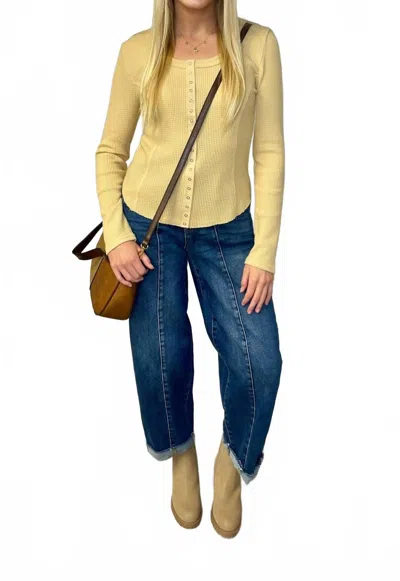 Risen Darcy Barrel Cuffed Jeans In Denim In Blue