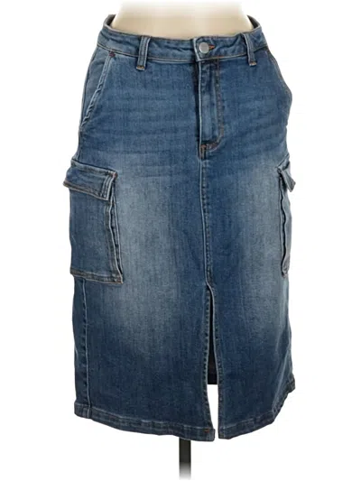 Pre-owned Risen Denim Skirt In Blue