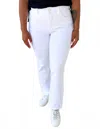 Risen Ease My Mind Tummy Control Mid Rise Jeans In White In White