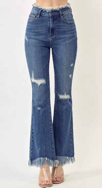 Risen Flare Leg Jeans In Flare Blue