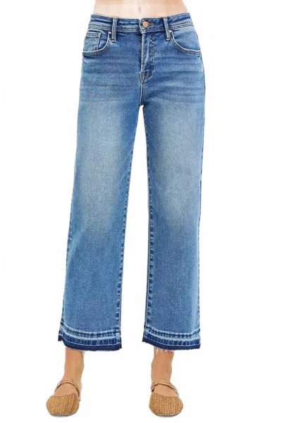 Risen Full Size Slouchy Cropped Boyfriend Jeans In Medium Wash In Blue