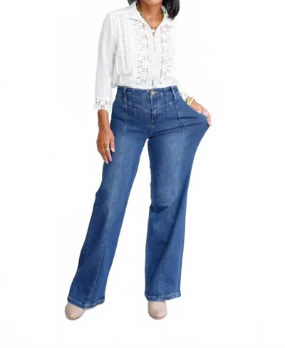 Risen Fynne Yoke Detail Jeans In Dark In Blue