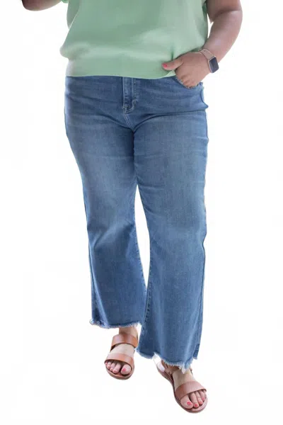 Risen Gainesville  High Rise Straight Jeans - Plus In Blue