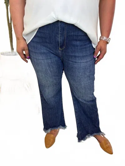 Risen Gemma Ankle Bootcut Jean - Plus In Dark Wash In Blue