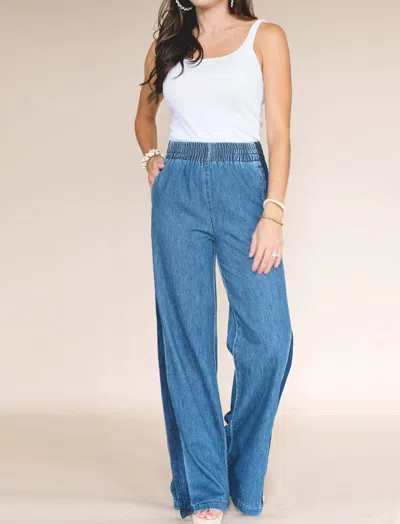 Risen Get My Groovy Back Wide Leg Jeans In Medium Wash In Multi