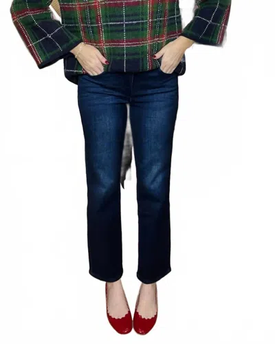 Risen Hadley Tummy Control Mid Rise Jeans In Dark Wash In Blue