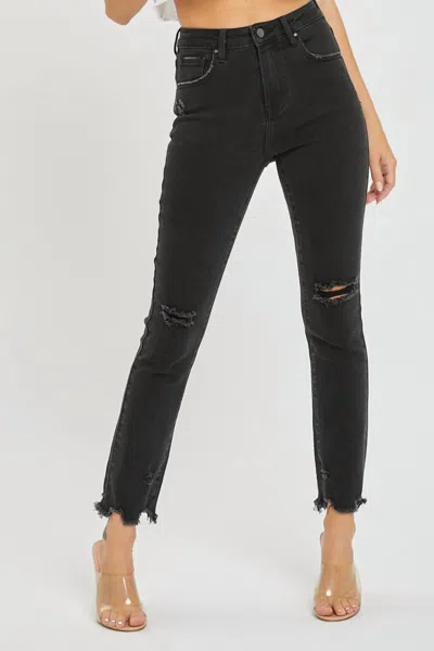 Risen Hannah High Rise Straight Jeans In Black