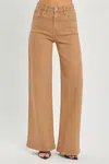 Risen High Rise Tummy Control Wide Leg Jeans In Cocoa