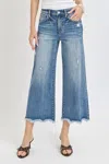 Risen High Rise Ankle Flare Jeans Medium Wash In Blue In Blue