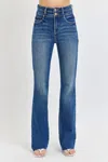 Risen High Rise-bootcut-double Waist Band Jeans In Medium In Blue