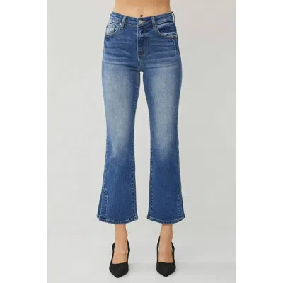 Risen High Rise Bootcut Jeans In Dark Blue