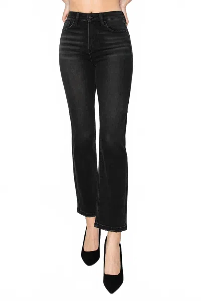 Risen High Rise Crop Straight Jeans In Black