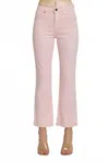 Risen High Rise Crop Straight Pants In Pink In Pink