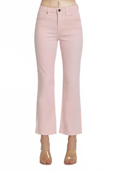 Risen High Rise Crop Straight Pants In Pink