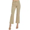Risen High Rise Crop Straight Pants In Sand In Neutral