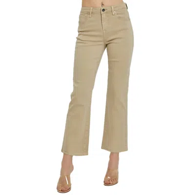 Risen High Rise Crop Straight Pants In Sand In Neutral