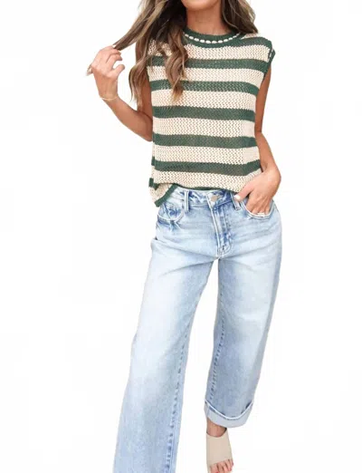 Risen High Rise Cuffed Denim Jean In Light Wash In Blue