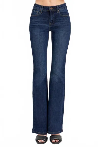 Risen High-rise Flare Basic Jeans In Blue
