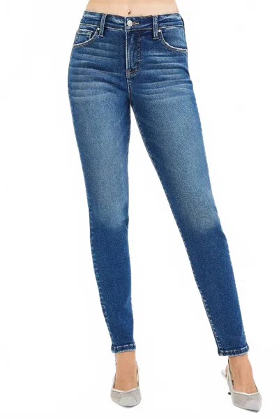 Risen High Rise Rigid Skinny Jean In Dark In Multi