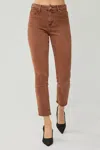 Risen High Rise Skinny Pants In Mocha In Brown