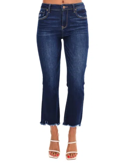 Risen High Rise Slim Straight Jeans In Dark In Blue