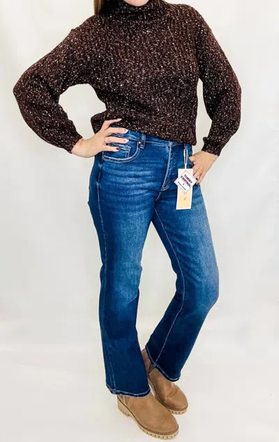 Risen High Rise Straight Ankle Jeans In Dark Wash