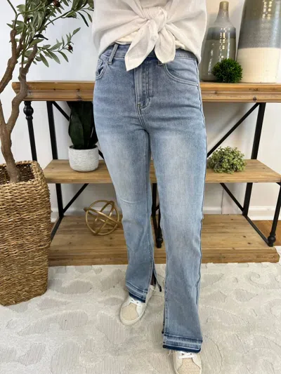 Risen High Rise Straight Jeans In Light Wash