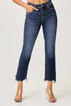 Risen Curvy High Rise Slim Straight Jeans In Blue In Blue