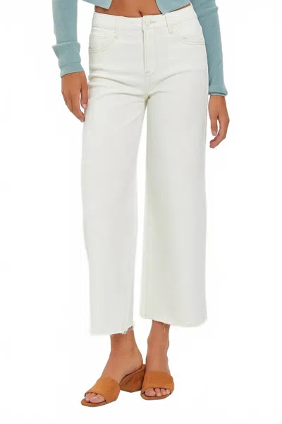 Risen High Rise Tummy Control Crop Wide Leg Pants In Cream In White