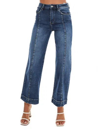 Risen High Rise Wide Ankle Jeans In Nightfall In Blue
