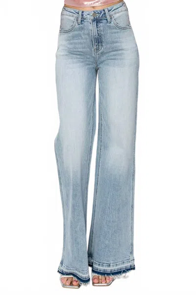 Risen High Rise Wide Leg Jeans In Blue