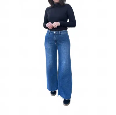Risen Hinsdale High Rise Wide Leg Jeans In Medium Wash In Blue