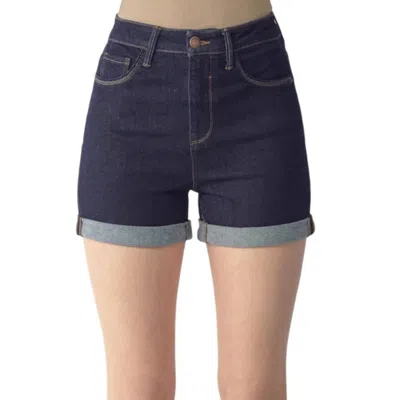 Risen Jessica High Rise Shorts In Navy Blue