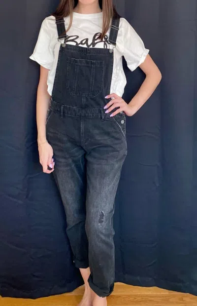 Risen Joanna Relaxed Overall In Washed Black Resin In Multi