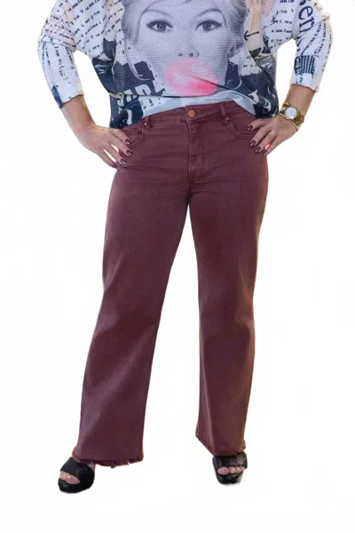 Risen Juliette Wide Leg Jeans In Cinnamon In Blue