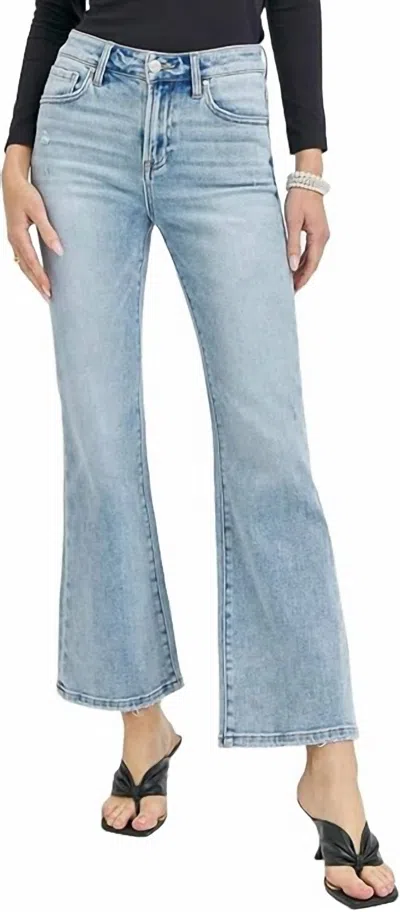 Risen Kathleen High Rise Ankle Flare Jeans In Blue