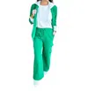 Risen Kelly Terry Blazer And Pant Set In Green