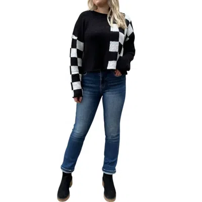 Risen Lago High Rise Straight Jeans In Blue In Black