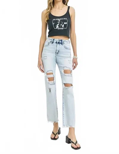 Risen Let Me See The Light Straight Jeans In Light Blue Wash