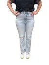 Risen Light Hr Crop Flare Jeans In Light Wash In Blue