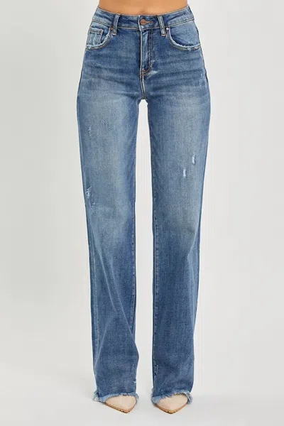 Risen Lola Long Straight Jean In Blue