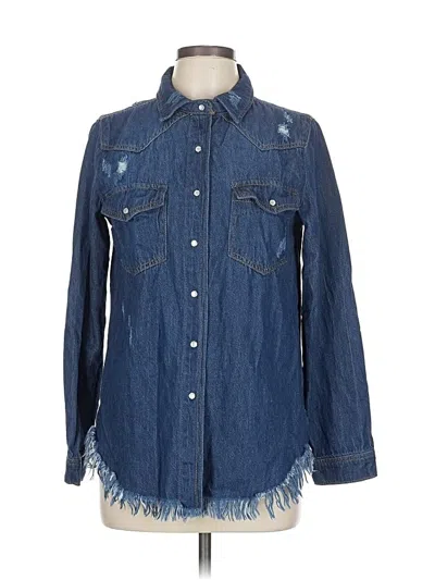 Pre-owned Risen Long Sleeve Button Down Shirt In Blue