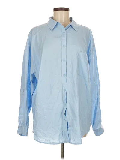 Pre-owned Risen Long Sleeve Button Down Shirt In Blue