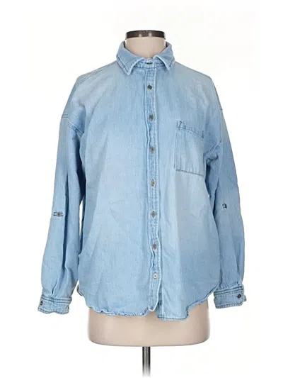 Pre-owned Risen Long Sleeve Button Down Shirt In Blue