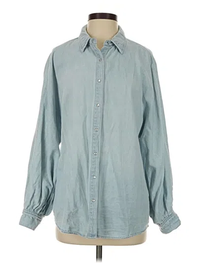 Pre-owned Risen Long Sleeve Button Down Shirt In Blue