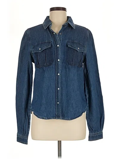 Pre-owned Risen Long Sleeve Button Down Shirt In Blue