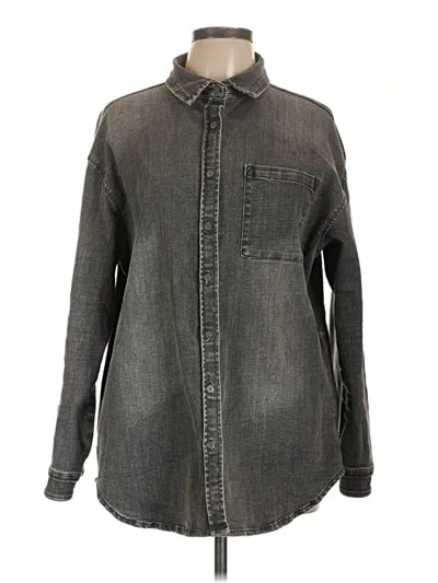 Pre-owned Risen Long Sleeve Button Down Shirt In Gray